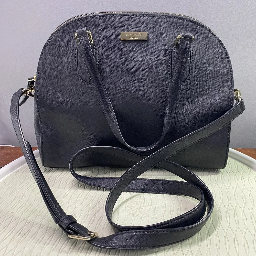 KATE SPADE NY Laurel‎ Womens Leather Bag Black Satchel Purse Great Condition